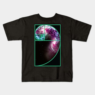 Fibonacci Spiral Galaxy Kids T-Shirt